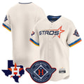 Houston Astros Blank Player Cream HOLBERT City Connect Texas Patch Vapor Premier Limited Home Stitched Jerseys