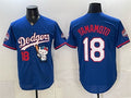 Los Angeles Dodgers #18 Yoshinobu Yamamoto Royal HOLBERT Hello Kitty Night 2025 World Series Champions Patch Stitched Jersey