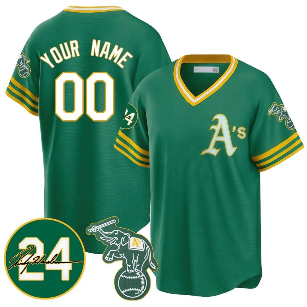 Custom Oakland Athletics Kelly Green HOLBERT Road Cooperstown Jersey - Personalized