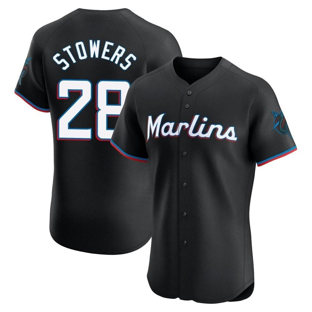 Miami Marlins #28 Kyle Stowers Player Black HOLBERT Vapor Home Limited Elite Stitched Jerseys