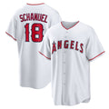 Los Angeles Angels #18 Nolan Schanuel White HOLBERT Home Replica Jersey