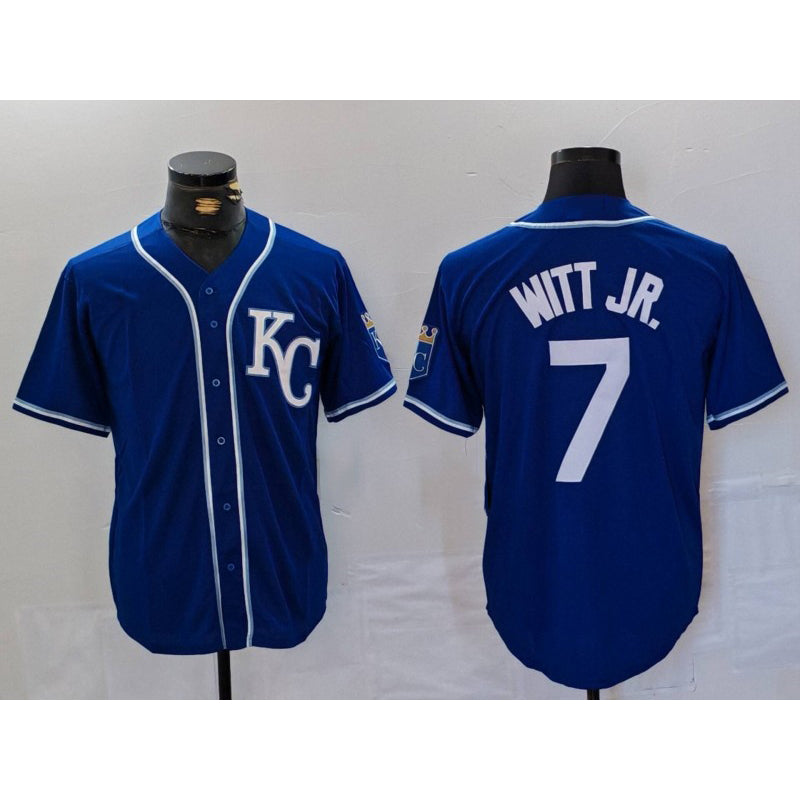 Kansas City Royals #7 Bobby Witt Jr Royal HOLBERT Cool Base Stitched Jersey