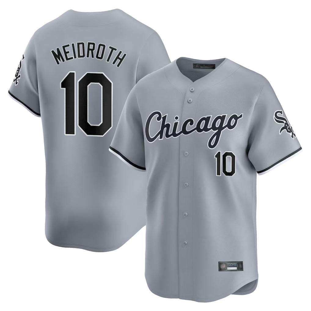 Chicago White Sox #10 Chase Meidroth Player Gray HOLBERT Road Limited Home Stitched Jerseys