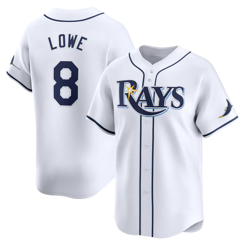 Tampa Bay Rays #8 Brandon Lowe White HOLBERT Home Limited Player Jersey