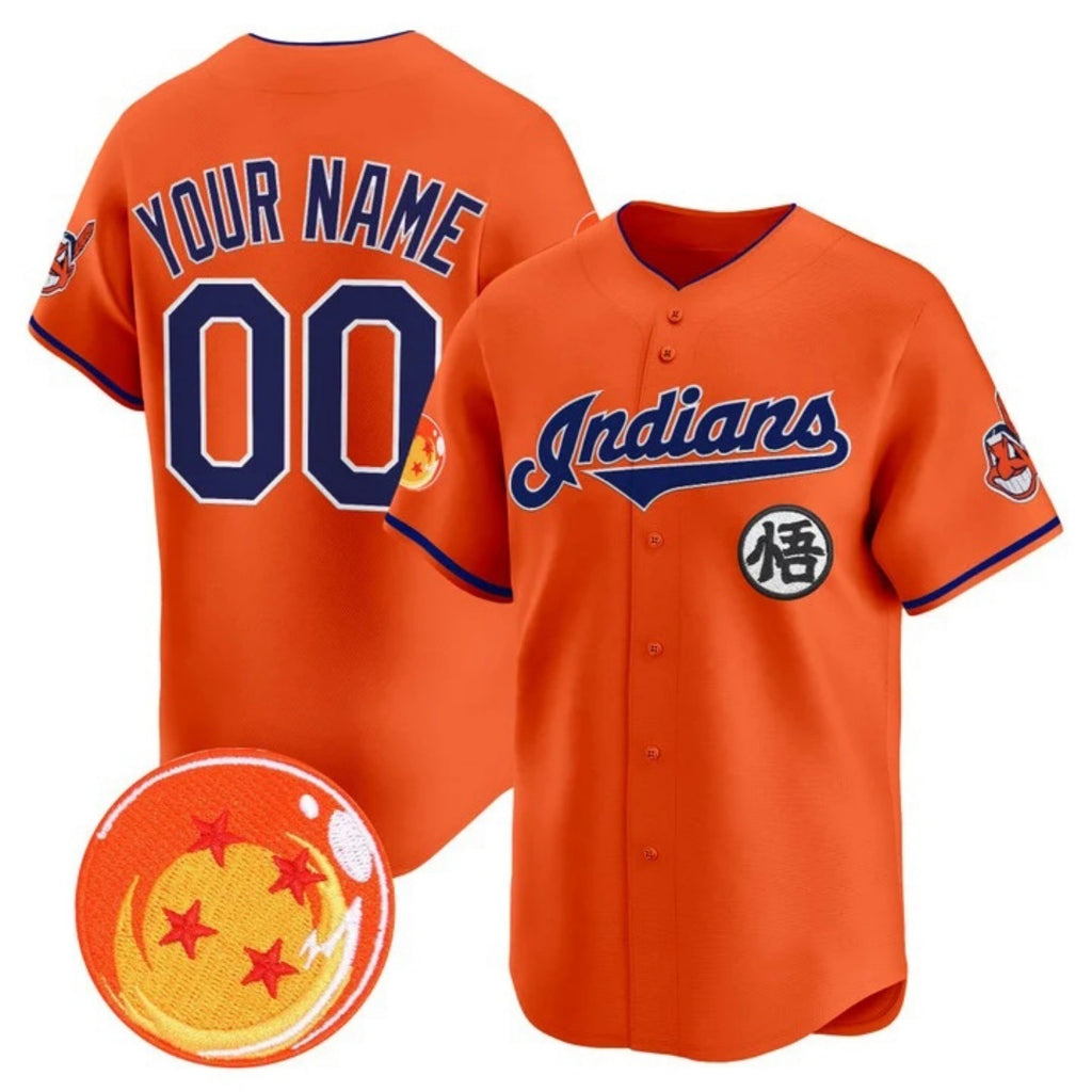Custom Cleveland Indians x Dragon Ball Orange HOLBERT Vapor Premier Limited Jersey - All Stitched