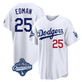 Los Angeles Dodgers #25 Tommy Edman Player White HOLBERT World Series Meet Home Game Stitched Jerseys