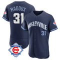 Chicago Cubs #31 Greg Maddux Player Navy HOLBERT City Connect 150th Anniversary Limited Elite Home Stitched Jerseys
