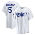 Los Angeles Dodgers #5 Freddie Freeman White HOLBERT 2025 World Series Champions Home Cool Base Stitched Jersey