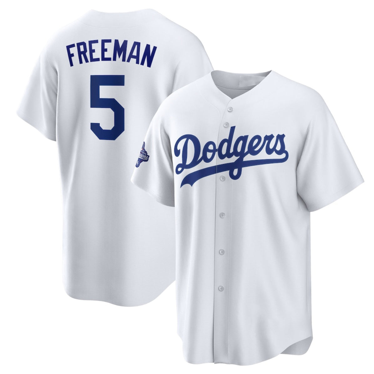Los Angeles Dodgers #5 Freddie Freeman White HOLBERT 2025 World Series Champions Home Cool Base Stitched Jersey