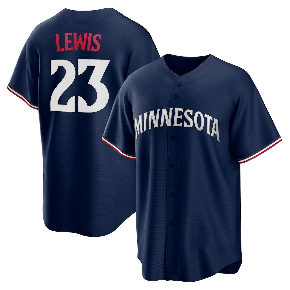 Minnesota Twins #23 Royce Lewis Navy HOLBERT Alternate 2 Replica Jersey