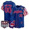 Custom Cleveland Indians Royal HOLBERT America 250 Edition Vapor Premier Limited Jersey - All Stitched