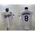 Los Angeles Dodgers #8 Enrique Hernandez White HOLBERT 2024 World Series Cool Base Stitched Jersey