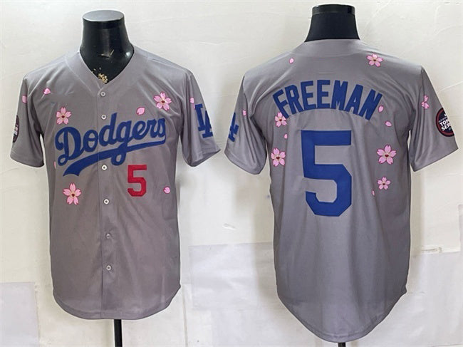 Los Angeles Dodgers #5 Freddie Freeman Grey HOLBERT 2025 Tokyo Series Limited Stitched Jersey