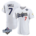 Los Angeles Dodgers #7 Blake Snell Player Gold White HOLBERT 2026 Collection Stadium Limited Elite World Series Stitched Jerseys