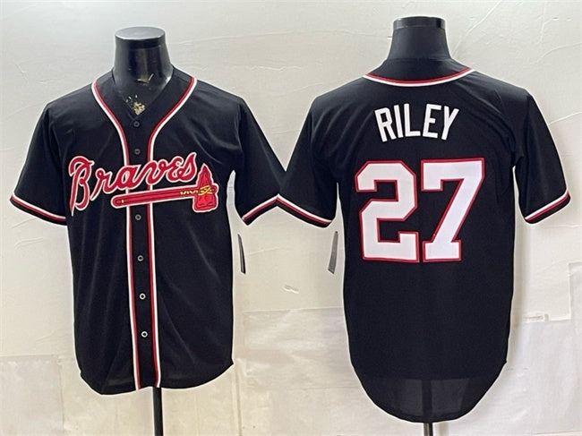 Atlanta Braves #27 Austin Riley 2026 Fashion Replica Black HOLBERT Out Stitched Jersey