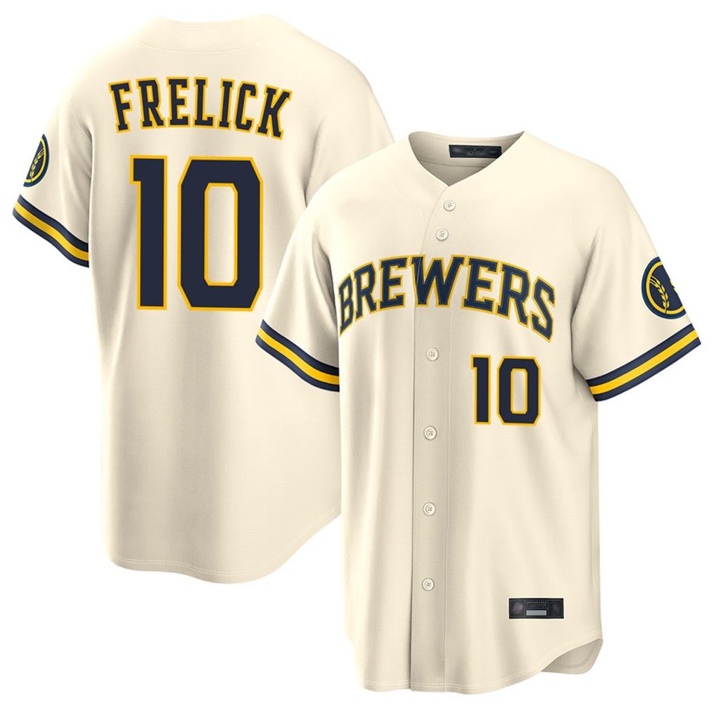 Milwaukee Brewers #10 Sal Frelick Player Cream HOLBERT Home Limited Stitched Jerseys