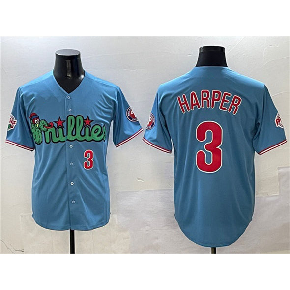 Philadelphia Phillies #3 Bryce Harper Light Blue HOLBERT Phanatic Limited Stitched Jersey