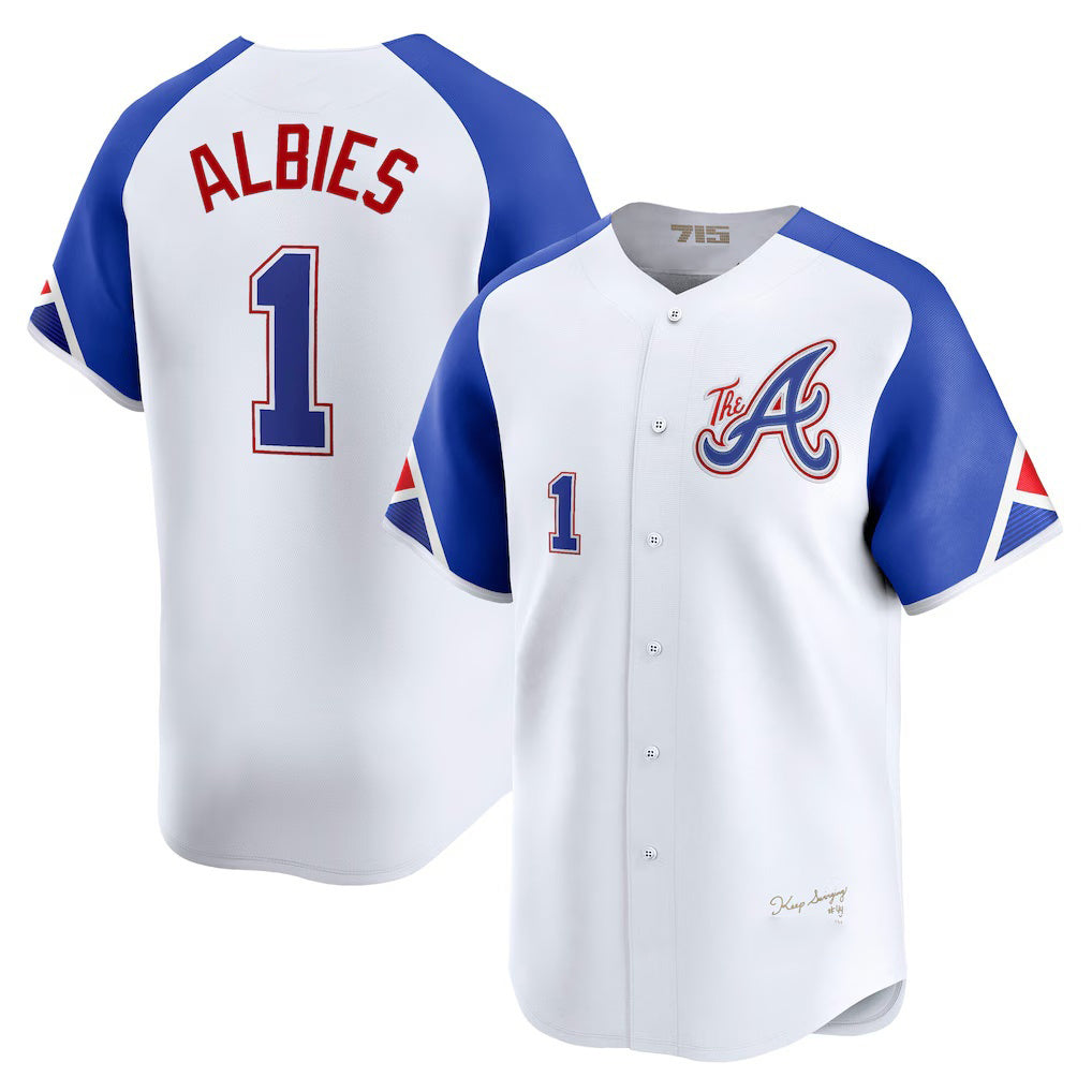 Atlanta Braves #1 Ozzie Albies White HOLBERT City Connect Limited Player Jersey