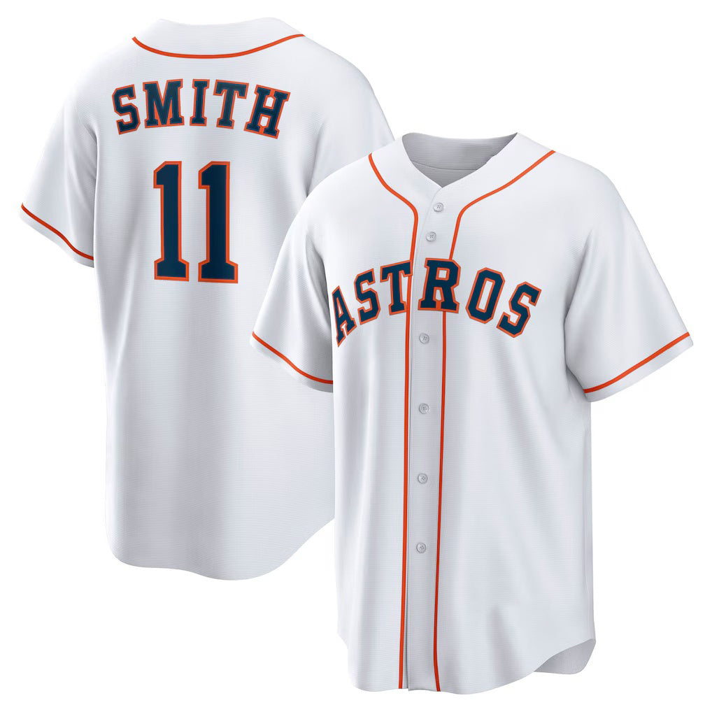 Houston Astros #11 Cam Smith White HOLBERT Home Replica Jersey