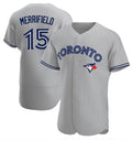 Toronto Blue Jays #15 Whit Merrifield Gray HOLBERT Road Flex Base Player Jersey