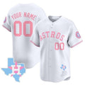 Custom Houston Astros White HOLBERT Bubblegum Pink Vapor Premier Limited Jersey ¨C All Stitched