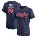 Atlanta Braves #51 Chris Sale Player Navy HOLBERT Limited Elite Home Game Stitched Jerseys