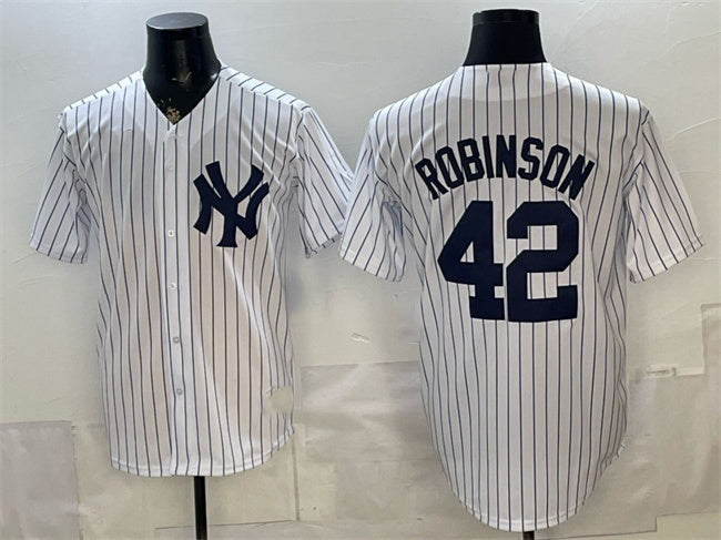 New York Yankees #42 Jackie Robinson White HOLBERT Stitched Jersey