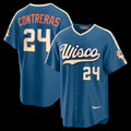Milwaukee Brewers #24 William Contreras Mineral Blue HOLBERT 2026 City Connect Stadium Jersey