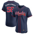Atlanta Braves #56 Spencer Schwellenbach Player Navy HOLBERT Limited Elite Home Game Stitched Jerseys