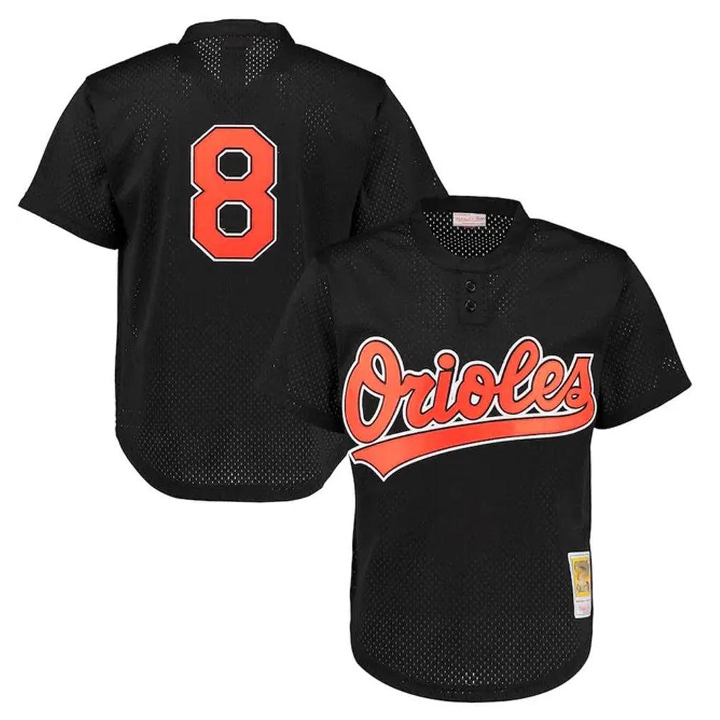 Baltimore Orioles #8 Cal Ripken Player Black HOLBERT Mitchell & Ness 1997 Cooperstown Mesh Game Stitched Jerseys
