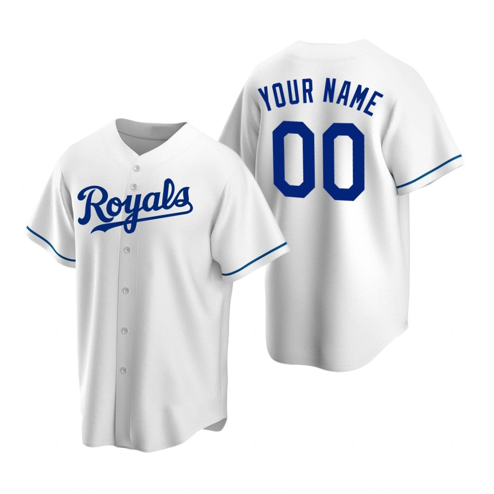 Custom Kansas City Royals White HOLBERT Stitched Cool Base Home Jersey