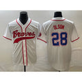 Atlanta Braves #28 Matt Olson White HOLBERT Cool Base With Patch Stitched Jersey 2