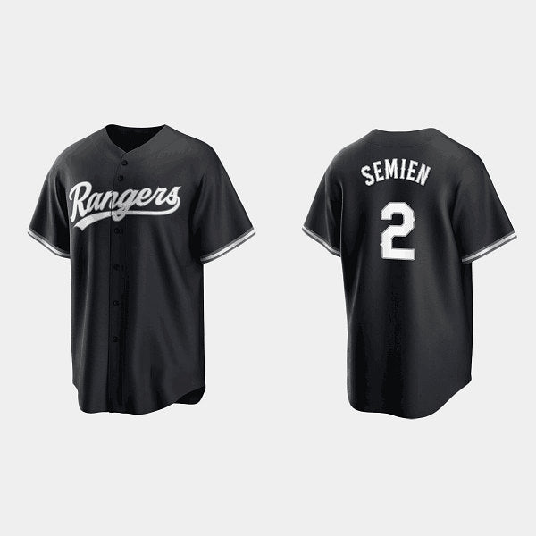Texas Rangers #2 Marcus Semien Black HOLBERT Cool Base Stitched Jersey