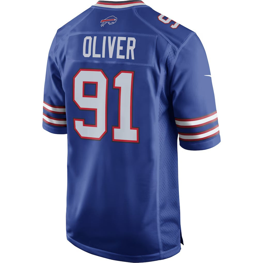B.Bills #91 Ed Oliver Royal HOLBERT Team Game Player Jersey