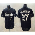 Toronto Blue Jays #27 Vladimir Guerrero Jr Black HOLBERT Gothic North Edition Limited Stitched Jersey
