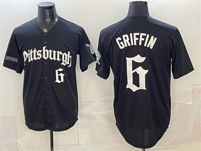 Pittsburgh Pirates #6 Konnor Griffin Black HOLBERT 'Gothic Steel City Edition' Vapor Limited Stitched Jersey