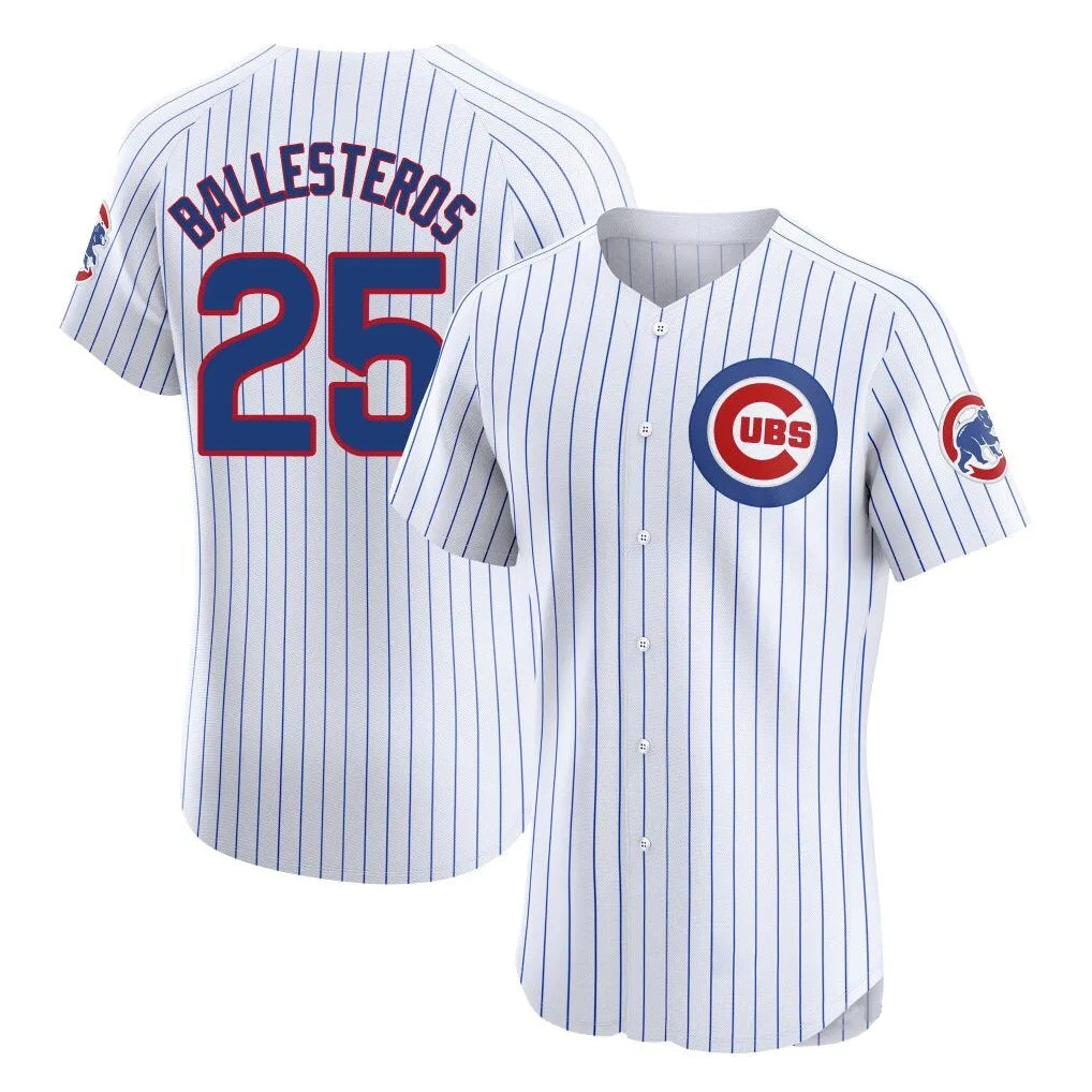 Chicago Cubs #25 Moises Ballesteros Player White HOLBERT Limited Elite Home Game Stitched Jerseys