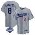 Los Angeles Dodgers #8 Enrique Hern¨¢ndez Player Gray HOLBERT World Series Meet Game Home Stitched Jerseys