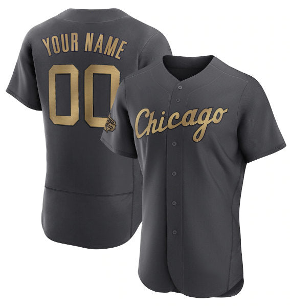 Custom Chicago White Sox Active Player Charcoal HOLBERT 2022 All-Star Flex Base Stitched Jersey