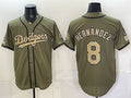 Los Angeles Dodgers #8 Enrique Hernandez Olive HOLBERT 2026 Armed Forces Day Stitched Jersey