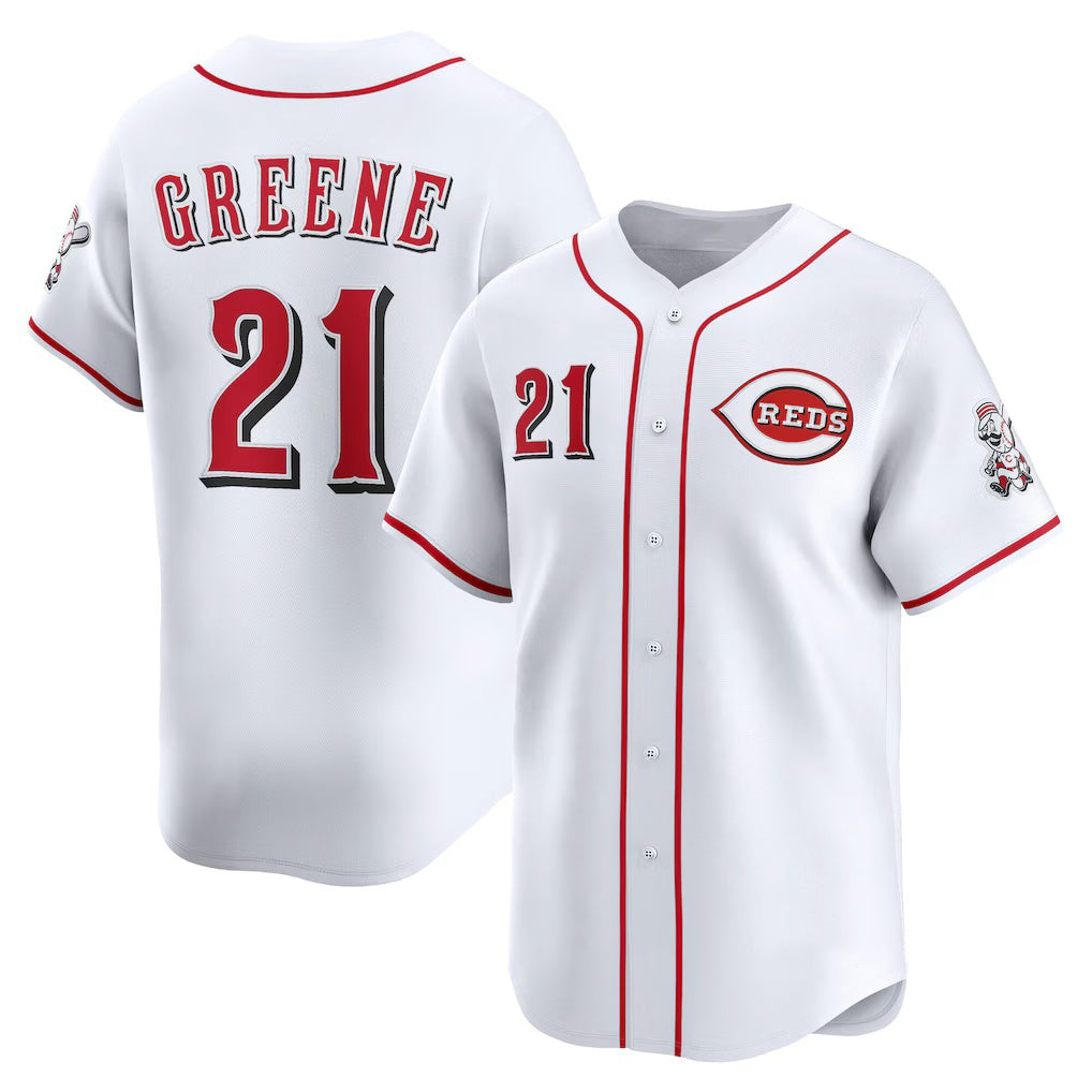 Cincinnati Reds #21 Hunter Greene White HOLBERT Home Limited Player Jersey