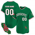 Custom Los Angeles Dodgers Mexico California Patch Vapor Premier Limited Jersey V3 ¨C Green HOLBERT