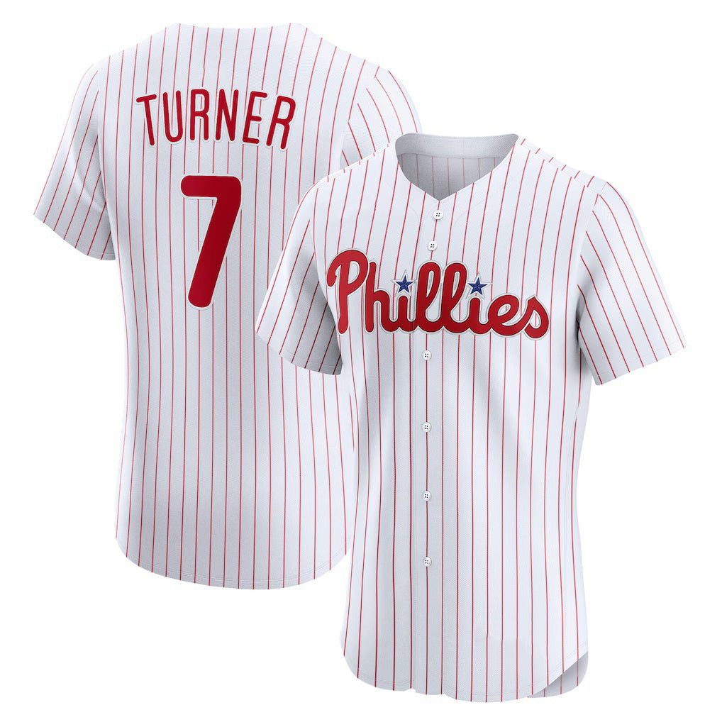 Philadelphia Phillies #7 Trea Turner White HOLBERT Home Elite Jersey