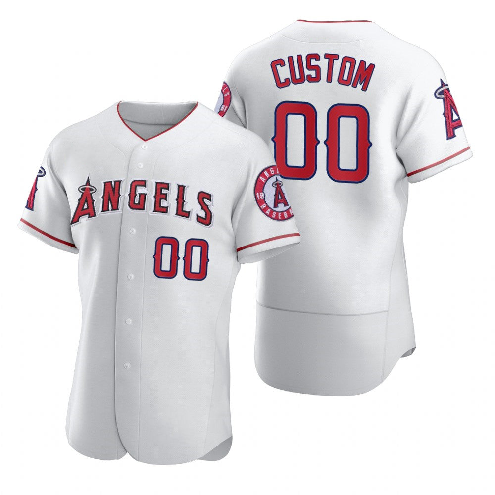 Custom Los Angeles Angels White HOLBERT 2020 Stitched Flex Base Jersey