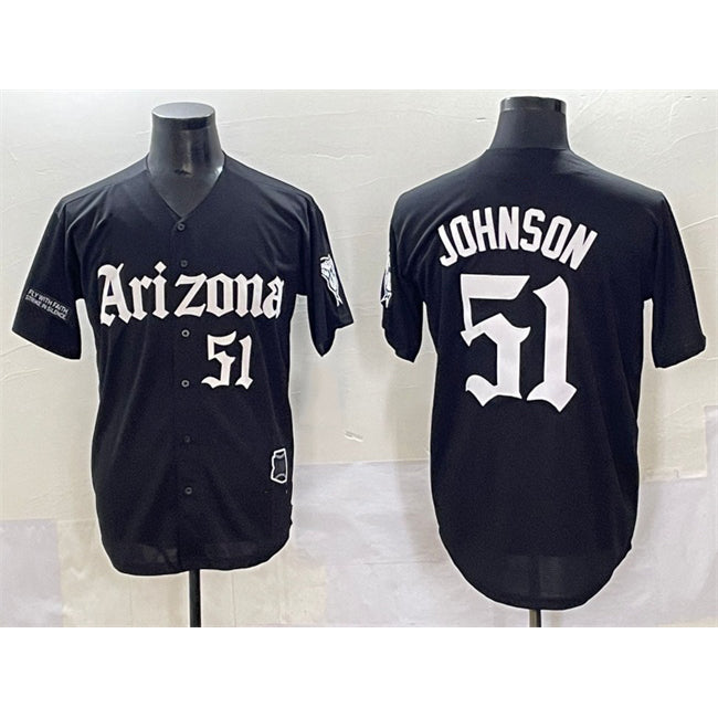Arizona Diamondbacks #51 Randy Johnson Black HOLBERT 'Gothic Desert Fang Edition' Vapor Premier Limited Stitched Jersey