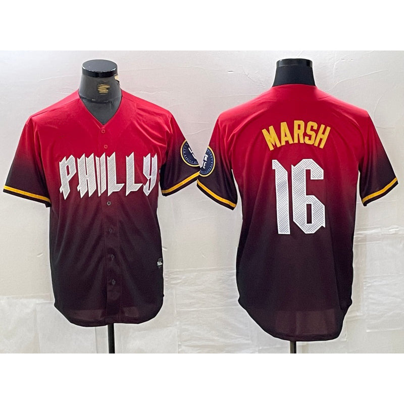 Philadelphia Phillies #16 Brandon Marsh Red HOLBERT 2024 City Cool Base Jersey