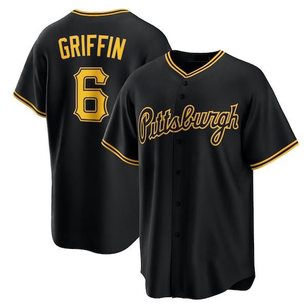 Pittsburgh Pirates #6 Konnor Griffin Black HOLBERT Alternate Replica Jersey