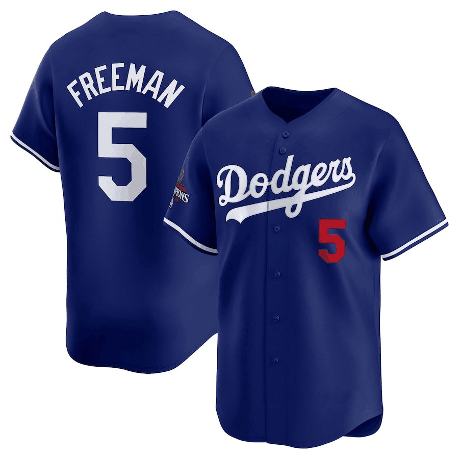 Los Angeles Dodgers #5 Freddie Freeman Royal HOLBERT 2024 World Series Champions Alternate Limited Stitched Jersey