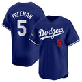 Los Angeles Dodgers #5 Freddie Freeman Royal HOLBERT 2024 World Series Champions Alternate Limited Stitched Jersey