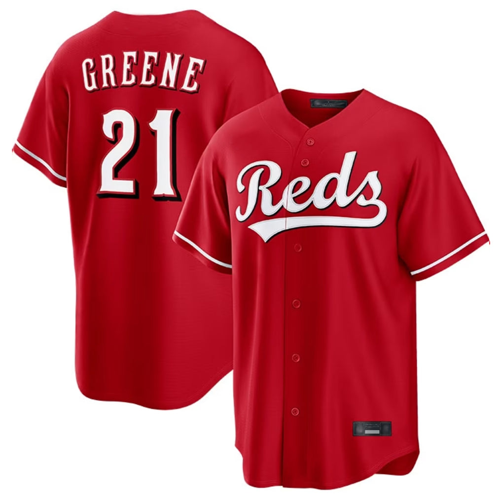 Cincinnati Reds #21 Hunter Greene Player Red HOLBERT Home Game Stitched Jerseys